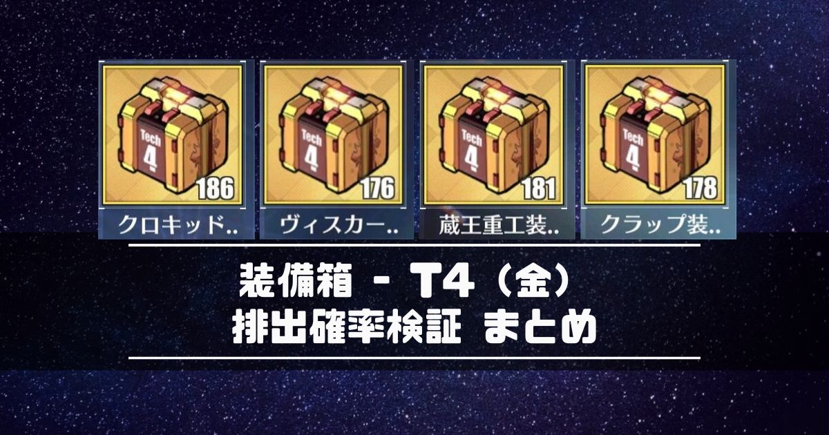 アズレン 装備箱 T4 金 排出確率検証 まとめ アズールレーン Miyabby アズールレーン攻略ブログ